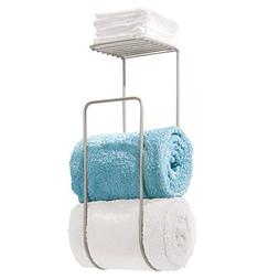 Rack Holder And Organizer With Storage Shelf For Bathroom Or