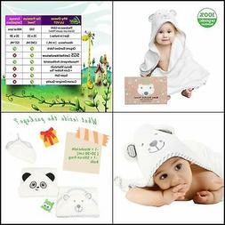 Hooded Washcloth Set Organic Cotton For Girls Boys Large