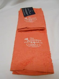 & Wash Cloth Set  Let Kindness Ripple Deep Coral