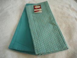 S Set Of 2-100% Cotton Aqua & Aqua White Dots 16" X 25"