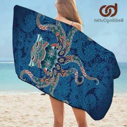 Microfiber Paisley Boho Beach Towel For Adult Animal Flor