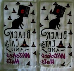 S Halloween Black Cats Nwt 15"x25"