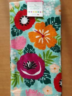 S Spring Floral Orange Red Pink Green Turquoise New