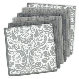 S For Kitchens Dishes Car Dusting 12" X 12" Damask Black