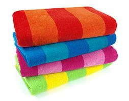 Kaufman Sales 4 Pc Pack Stripe Beach Towel