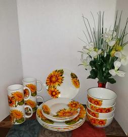 Royal Norfolk Sunflower Printed Stoneware Collection Variety