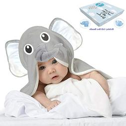 S With Elephant Hood For Kids - Large Soft Gray Organic Bamb