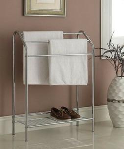 Rack Stand Chrome Bathroom Storage Floor Holder Metal Free S