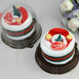 Set Christmas Trees Gifts Cute Cake Shape Cup Towels Xmas Ho
