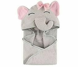 Hudson Baby Unisex Baby Animal Face Hooded Towel, Blue Eleph