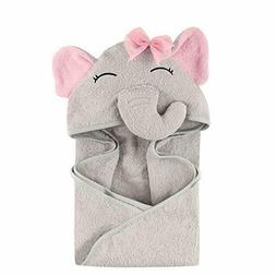 Hudson Baby Unisex Baby Animal Face Hooded Towel, Pretty Ele