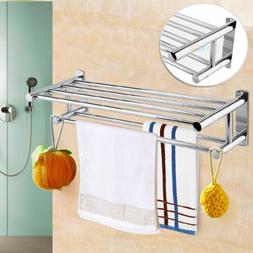 Rail Holder Storage Double Rack Shelf For Home Hotel