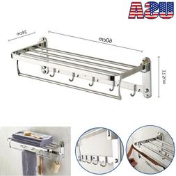 Rail Holder Storage Home Hotel Bar Rod Rack Shelf Us