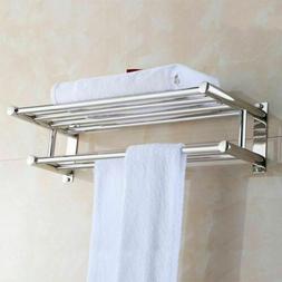 Rack Bathroom Hotel Rail Holder Storage Shelf Stainless Stee
